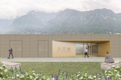 Render vista ingresso stazione di captazione e potabilizzazione a lago